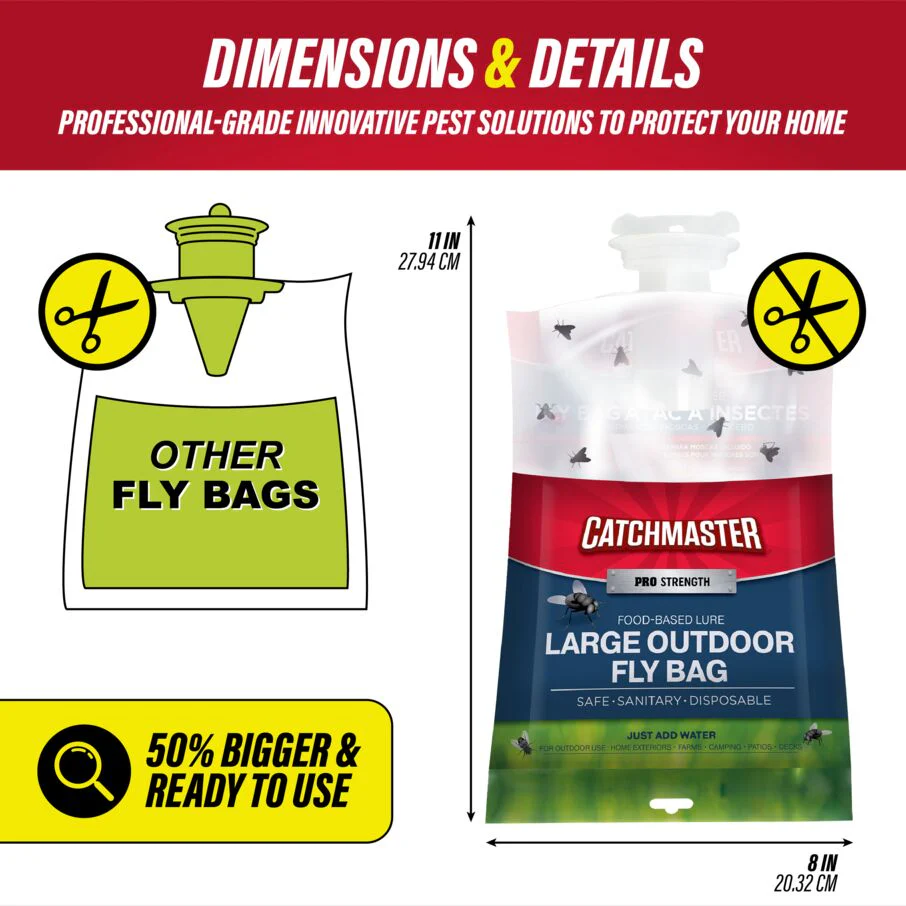 PRO Series Outdoor Fly Bag Trap with Food-Based Lure - Image 9