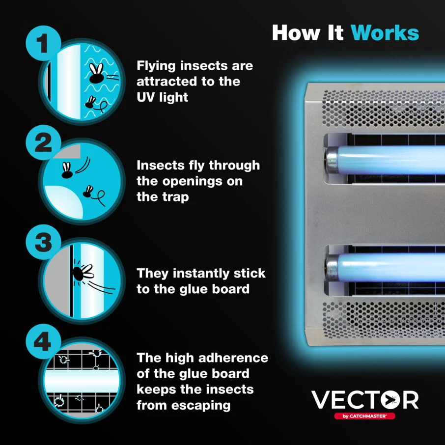 Vector 30 UV Light Fly Traps - Silver - Image 4